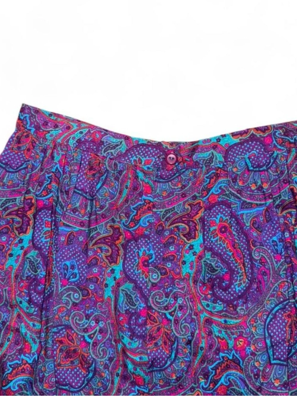 Women’s Vintage Pendleton Purple Paisley Midi Skirt with Slit